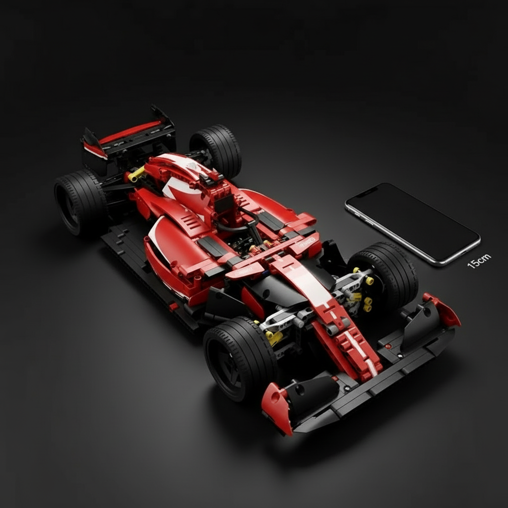 F1 bil 47cm med telefon ovenfra