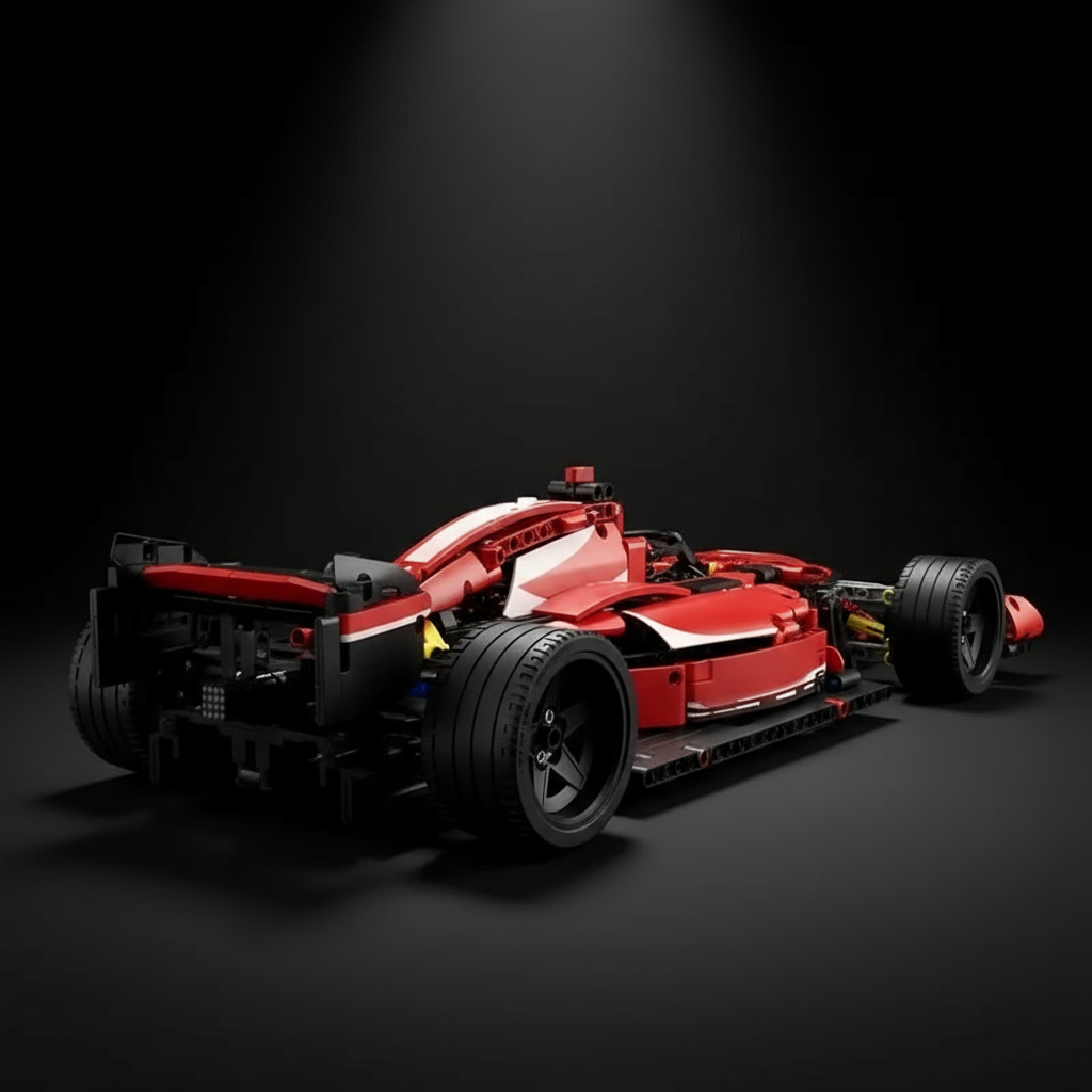 F1 bil bak 3/4 vinkel