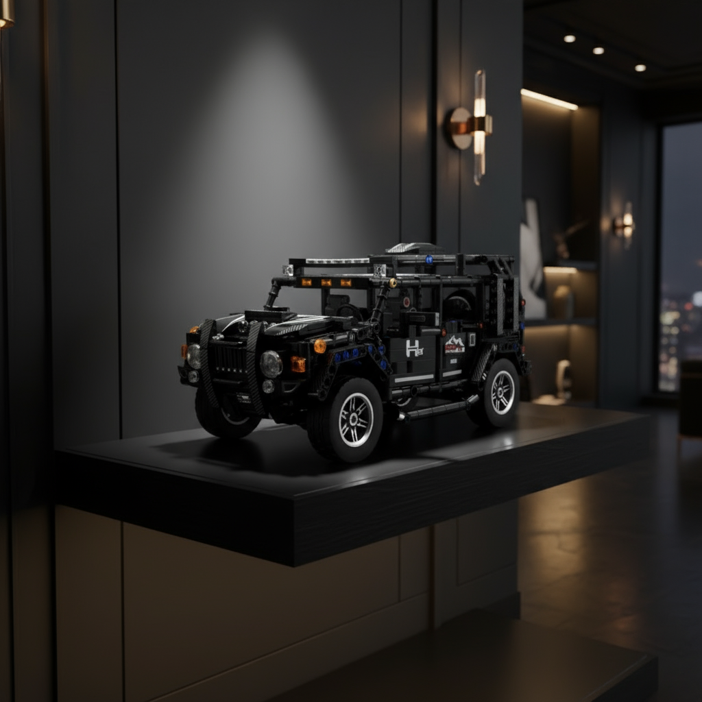 Hummer H1 byggesett på luksushylle med gullaksenter